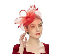 Chapeau bibi pour femme - Style vintage des années 1950 - Voile en dentelle - Bibi - Bandeau - Bibi - Chapeaux à plumes - En maille - Accessoire de mariage, d'église - Taille unique