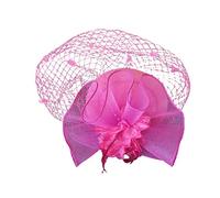 Chapeau bibi pour femmes et filles, style pilulier avec plume et fleur pour mariage, cocktail, course, thé, église