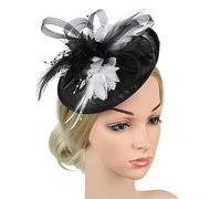 Chapeau bibi pour fête de thé, mariage, femme en maille avec grandes fleurs