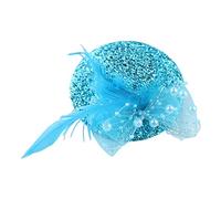 Chapeau bibi pour fille avec plumes Derby Pilulier Chapeau cocktail Tea Party Maille pour fille