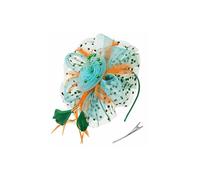 Chapeau bibi vintage pour femme avec voile, bandeau pour femme, accessoire de coiffure, couvre-chefs pour fête, club, vert, bleu, orange