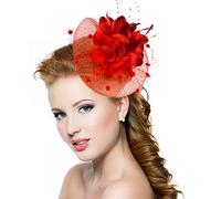 Chapeau Bibis Mariage Femme Coiffure Bride Fascinator Épingle à Cheveux Nuptiale élégantes Voilette en Maille Bandeau pour Cocktail Derby Mariage Cérémonie Églises Photographe Fête Soirée Déguisement