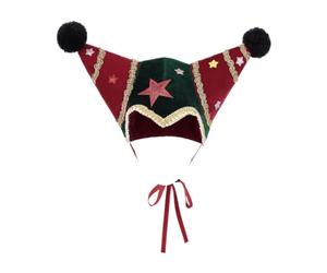 Chapeau bicorne sur le thème de Noël avec appliques étoiles et bordure | Chapeau de Père Noël avec étoile à paillettes pour hommes, garçons et filles, fête d'hiver, vacances, cosplay, photomaton