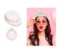 chapeau blanc rose joyeux anniversaire - CD4521+ANN Rose G