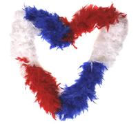 Chapeau boa en plumes rouges, blanches et bleues - Drapeau du Royaume Uni - Plumes Boa Boa Sports Union Jack (Lot de 1)