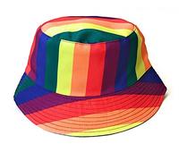 Chapeau bob à imprimé animal et feuille de fruits hawaïen - Chapeau de Soleil voyage Festival - arc-en-ciel - Cerise Blanc