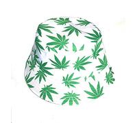 Chapeau bob à imprimé animal et feuille de fruits hawaïen - Chapeau de Soleil voyage Festival - feuille blanc vert