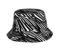 Chapeau bob à rayures noir blanc imprimé unisexe tendance léger extérieur chaud amusant été plage vacances escapade Headwear, Rayures Noir Blanc, taille unique