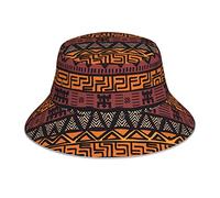 Chapeau bob africain réfléchissant tribal en tissu léger respirant pliable Unisexe pour activités de plein air Quatre saisons, Noir, taille unique
