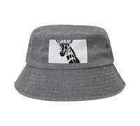 Chapeau bob de cowboy noir et blanc avec imprimé girafe noir et blanc, convient pour les voyages en plein air et la pêche, gris, Taille unique
