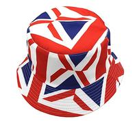 Chapeau bob de plage avec drapeau du Royaume-Uni - Respirant - Doux - Pour l'été, la plage - Protection solaire, Chapeau cloche Union Jack Colorblock, 1