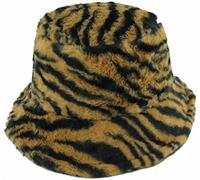 Chapeau bob d'hiver en fausse fourrure chaude et moelleuse, Zebra Brown, taille unique