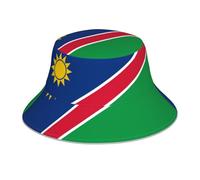 Chapeau bob double face réfléchissant drapeau de la Namibie respirant pliable tendance noir taille unique