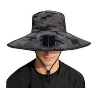 Chapeau Bob - Écran Solaire Léger et Respirant avec Ventilateur Intégré - Chapeau de Pêche Extérieur avec Ventilateur Solaire | pour Vacances, Travail, Pique-nique, Déplacements, Pêche, Camping, Rando
