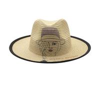 Chapeau bob élégant à imprimé floral pour femme - Chapeau de paille respirant à large bord - Chapeau de plage d'été - Accessoires de soleil de voyage en plein air Rkz343, violet, M
