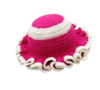 Chapeau bob élégant à volants au crochet à la main pour femmes adolescentes accessoire d'hiver chaud pêcheur pour photographie de voyage chapeau bob réglable, rose rouge, Taille unique
