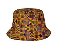 Chapeau bob en cuir de vache marron chapeau de pêcheur chapeau d'été voyage plage plein air mode chapeau de soleil homme/femme chapeau pare-soleil, Motif ethnique africain, Taille unique