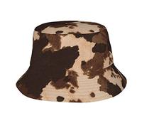 Chapeau bob en cuir de vache marron, unisexe, tendance, léger, amusant, plage, vacances, convient à toutes les saisons., Art en cuir de vache marron, taille unique