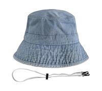 Chapeau Bob En Jean 1 Pièce, Équipé D'Une Corde Coupe-Vent 1 Pièce, Chapeau Bob Décontracté, Chapeau Bob Simple Et À La Mode, Pare-Soleil, Accessoires Vestimentaires