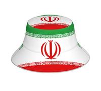 Chapeau Bob en Jean à Drapeau Style Vintage Double Face Chapeau de Pêche Chapeaux de L'Iran Drapeau Bobs de Soleil Unisexe Chapeaux de Pêcheur Respirant Patriotique