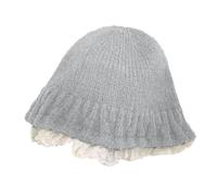 Chapeau bob en Tricot avec Bordure en Dentelle, Design coréen, Doux et Extensible, sans Bords, pour, Pull, Casquette de pêcheur pour l ' extérieur, élégant Couvre-Chef d ' Hiver