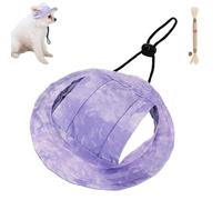 Chapeau Bob for Petits Chiens, Chapeau De Plage Avec Trous for Les Oreilles, Casquette Pare-Soleil for Animaux De Compagnie à Bord Rond, Léger Et Réglable Avec Cordon De Serrage for Petits Et Moyens C