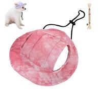 Chapeau Bob for Petits Chiens, Chapeau De Plage Avec Trous for Les Oreilles, Casquette Pare-Soleil for Animaux De Compagnie à Bord Rond, Léger Et Réglable Avec Cordon De Serrage for Petits Et Moyens C