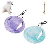 Chapeau Bob for Petits Chiens, Chapeau De Plage Avec Trous for Les Oreilles, Casquette Pare-Soleil for Animaux De Compagnie à Bord Rond, Léger Et Réglable Avec Cordon De Serrage for Petits Et Moyens C