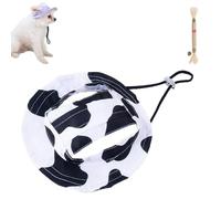 Chapeau Bob for Petits Chiens, Chapeau De Plage Avec Trous for Les Oreilles, Casquette Pare-Soleil for Animaux De Compagnie à Bord Rond, Léger Et Réglable Avec Cordon De Serrage for Petits Et Moyens C