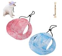 Chapeau Bob for Petits Chiens, Chapeau De Plage Avec Trous for Les Oreilles, Casquette Pare-Soleil for Animaux De Compagnie à Bord Rond, Léger Et Réglable Avec Cordon De Serrage for Petits Et Moyens C