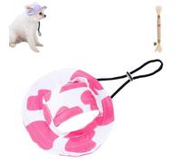 Chapeau Bob for Petits Chiens, Chapeau De Plage Avec Trous for Les Oreilles, Casquette Pare-Soleil for Animaux De Compagnie à Bord Rond, Léger Et Réglable Avec Cordon De Serrage for Petits Et Moyens C