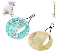 Chapeau Bob for Petits Chiens, Chapeau De Plage Avec Trous for Les Oreilles, Casquette Pare-Soleil for Animaux De Compagnie à Bord Rond, Léger Et Réglable Avec Cordon De Serrage for Petits Et Moyens C