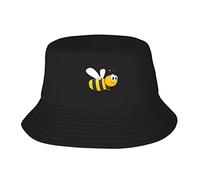 Chapeau bob imprimé abeille pour homme et femme - Chapeau d'été pour voyage, plage, pêche, randonnée, plein air - Noir - Taille unique, Noir, taille unique