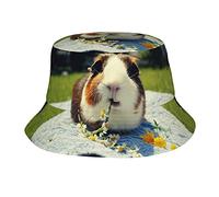 Chapeau bob imprimé cochon d'Inde unisexe tendance léger pour l'extérieur chaud été plage vacances escapade chapeau noir, noir, taille unique