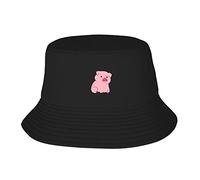 Chapeau bob imprimé cochon rose pour femme et homme - Chapeau d'été pour voyage, plage, pêche, randonnée, plein air, noir, taille unique, Noir, taille unique