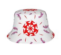 Chapeau bob imprimé drapeau de la Guyane pour homme et femme - Chapeau de soleil léger réversible pliable, casquette de voyage pour la plage, les fêtes en plein air, Fleurs tournantes, Taille unique