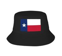 Chapeau bob imprimé drapeau du Texas - Chapeau de soleil pour la pêche, la randonnée, le camping, noir