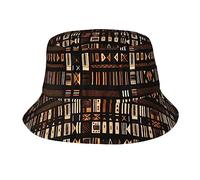 Chapeau bob imprimé patchwork africain unisexe tendance léger plein air chaud amusant été plage vacances escapade couvre-chef, Tissu de boue africain tribal, taille unique