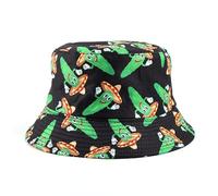 Chapeau bob imprimé style concombre cool, Sombrero mexicain noir, taille unique