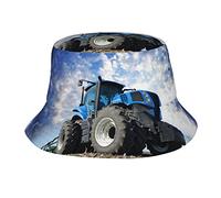 Chapeau bob imprimé tracteur de ferme unisexe tendance léger pour l'extérieur chaud été plage escapade chapeau noir, noir, taille unique
