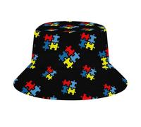 Chapeau Bob,Mode Chapeaux de Seau Sensibilisation aux Casse-têtes sur l'Autisme Doux Bonnet de Soleil pour Camping Randonnée Golf