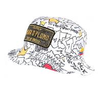 Chapeau Bob Plata o Plomo Blanc et Doré Colombia Streetwear Fashion - Taille Unique - Blanc