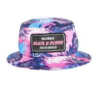 Chapeau Bob Plata o Plomo Rose Bleu Strass Tropical Palmiers - Taille Unique - Rose