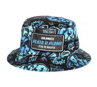 Chapeau Bob Plata o Plomo Turquoise et Noir Strass Streetwear Colombia - Taille Unique - Bleu