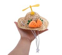 Chapeau bob pour chien - Chapeau de soleil d'extérieur en paille tissée à la main pour chiot - Accessoires pour animaux de compagnie - Vêtements pour filles, petits chiens et garçons