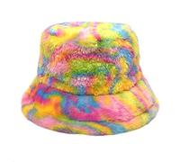 Chapeau bob pour filles, chapeau de pêcheur, chapeau d'automne et d'hiver tie-dye épais et chaud en velours imitation lapin, chapeau de soleil tricoté pour homme et homme, rouge, Rouge, Taille unique