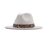 Chapeau bob pour homme et femme Motif léopard, blanc, M