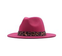 Chapeau bob pour homme et femme Motif léopard, rose vif, M
