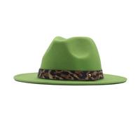 Chapeau bob pour homme et femme Motif léopard, vert clair, M