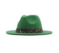 Chapeau bob pour homme et femme Motif léopard, Vert, M